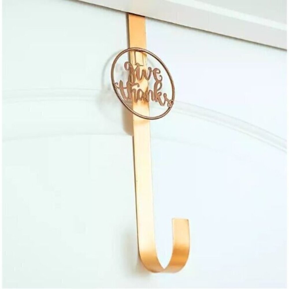 Give Thanks‎ Wreath Hanger Over Door Holder Autumn Fall Thanksgiving Decor NWT